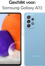 NoXx Hoes Geschikt voor Samsung A72 Hoesje Pasjeshouder Cover Shock Proof Case Siliconen Hoes Met Kaarthouder - Transparant - 2x