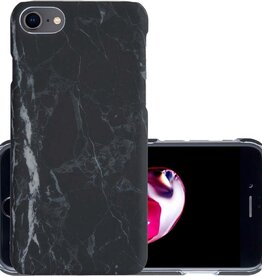 NoXx NoXx iPhone 7/8 hoesje marmer - Zwart