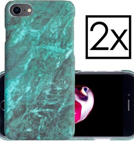 NoXx NoXx - 2x - iPhone 7 / 8 / SE 2020 hoesje marmer - Groen