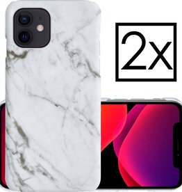 NoXx NoXx - 2X - iPhone 11 hoesje marmer - Wit
