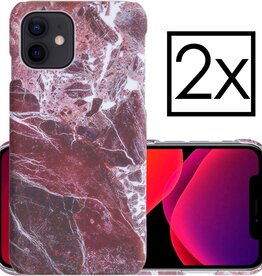 NoXx NoXx - 2X - iPhone 11 hoesje marmer - Rood