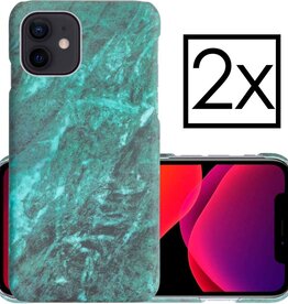 NoXx NoXx - 2X - iPhone 11 hoesje marmer - Groen