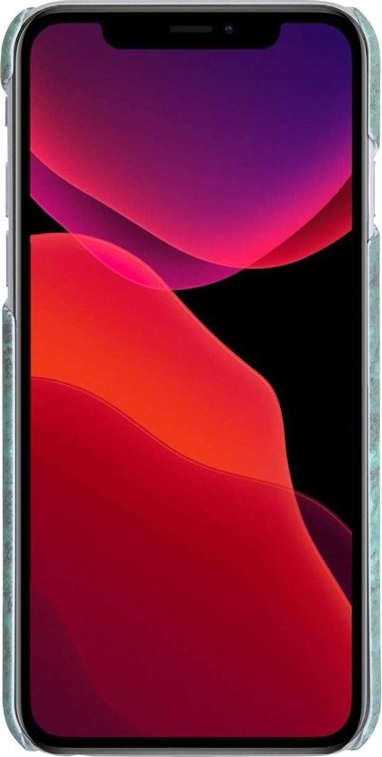 NoXx Hoes Geschikt voor iPhone 11 Hoesje Marmer Back Case Hardcover Marmeren Hoes Marmer - Groen - 2x