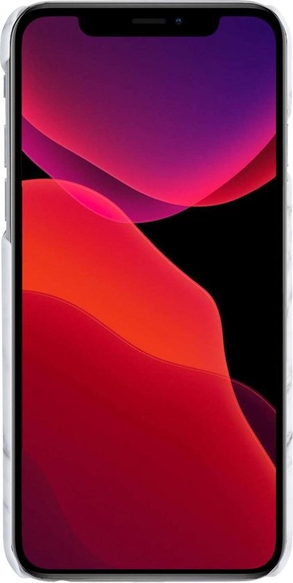 NoXx Hoes Geschikt voor iPhone 11 Pro Max Hoesje Marmer Back Case Hardcover Marmeren Hoes Marmer - Wit - 2x