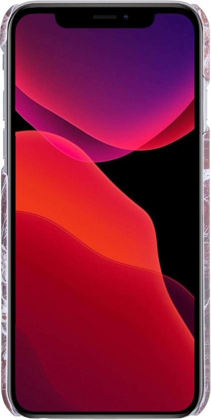 NoXx Hoes Geschikt voor iPhone 11 Pro Max Hoesje Marmer Back Case Hardcover Marmeren Hoes Marmer - Rood - 2x