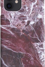 Nomfy Hoesje Geschikt voor iPhone 11 Hoesje Marmeren Case Hardcover Hoes Marmer - Hoesje Geschikt voor iPhone 11 Marmer Hoes - Rood