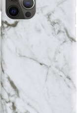 Nomfy Hoesje Geschikt voor iPhone 11 Pro Max Hoesje Marmeren Case Hardcover Hoes Marmer - Hoesje Geschikt voor iPhone 11 Pro Max Marmer Hoes - Wit