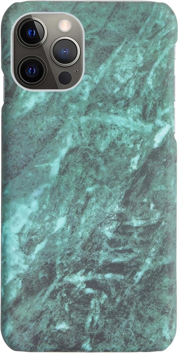 Nomfy Hoesje Geschikt voor iPhone 11 Pro Max Hoesje Marmeren Case Hardcover Hoes Marmer - Hoesje Geschikt voor iPhone 11 Pro Max Marmer Hoes - Groen