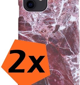 Nomfy Nomfy - 2x - iPhone 11 hoesje marmer - Rood