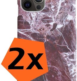 Nomfy Nomfy - 2x - iPhone 11 Pro hoesje marmer - Rood