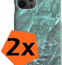 Nomfy Nomfy - 2x - iPhone 11 Pro hoesje marmer - Groen