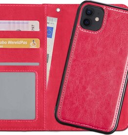 NoXx NoXx iPhone 11 2-in-1 hoesje bookcase afneembaar - Donkerroze