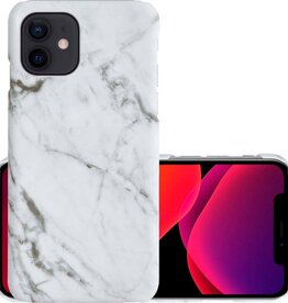 NoXx NoXx iPhone 12 Mini hoesje marmer - Wit