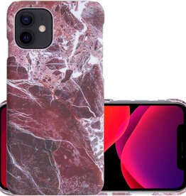 NoXx NoXx iPhone 12 hoesje marmer - Rood