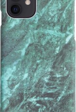 NoXx Hoes Geschikt voor iPhone 12 Hoesje Marmer Back Case Hardcover Marmeren Hoes Marmer - Groen