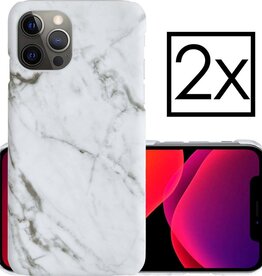 NoXx NoXx - 2X - iPhone 12 Pro hoesje marmer - Wit