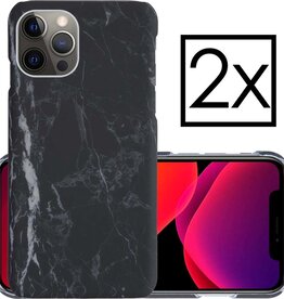 NoXx NoXx - 2X - iPhone 12 Pro hoesje marmer - Zwart