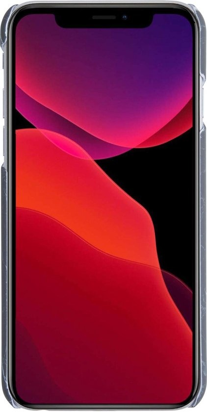 NoXx Hoes Geschikt voor iPhone 12 Pro Hoesje Marmer Back Case Hardcover Marmeren Hoes Marmer - Zwart - 2x