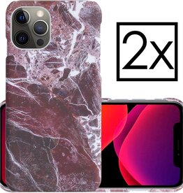 NoXx NoXx - 2X - iPhone 12 Pro Max hoesje marmer - Rood