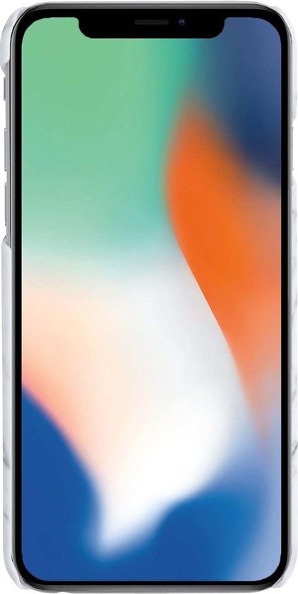 Nomfy Hoesje Geschikt voor iPhone 12 Hoesje Marmeren Case Hardcover Hoes Marmer - Hoesje Geschikt voor iPhone 12 Marmer Hoes - Wit