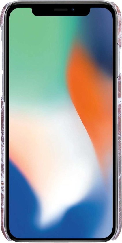 Nomfy Hoesje Geschikt voor iPhone 12 Hoesje Marmeren Case Hardcover Hoes Marmer - Hoesje Geschikt voor iPhone 12 Marmer Hoes - Rood