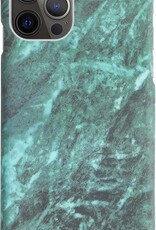 Nomfy Hoesje Geschikt voor iPhone 12 Pro Max Hoesje Marmeren Case Hardcover Hoes Marmer - Hoesje Geschikt voor iPhone 12 Pro Max Marmer Hoes - Groen