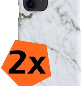 Nomfy Nomfy - 2x - iPhone 12 hoesje marmer - Wit