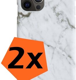 Nomfy Nomfy - 2x - iPhone 12 Pro hoesje marmer - Wit