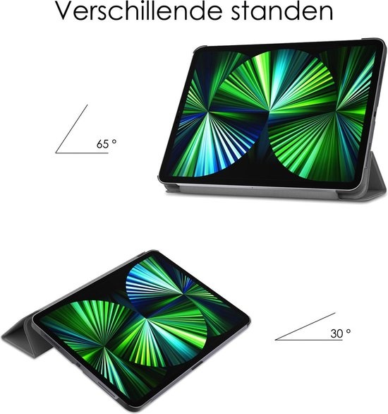 NoXx Hoesje Geschikt voor iPad Pro 2021 (11 inch) Hoesje Case Hard Cover Hoes Book Case - Grijs