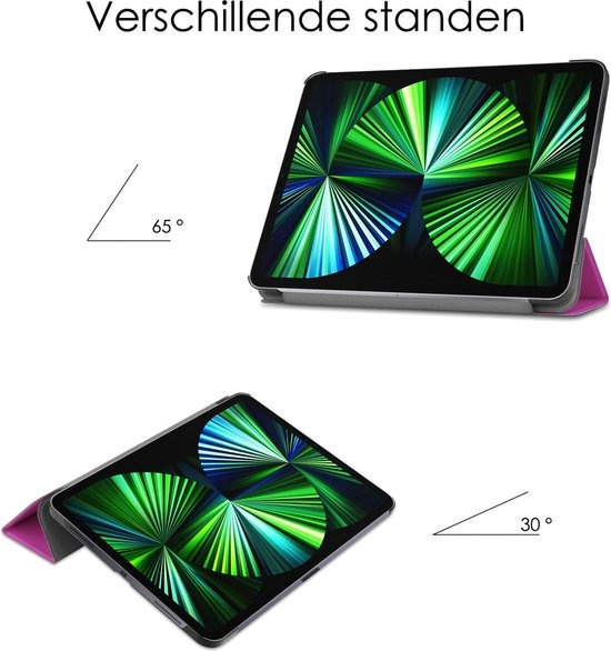 NoXx Hoesje Geschikt voor iPad Pro 2021 (11 inch) Hoesje Case Hard Cover Hoes Book Case - Paars