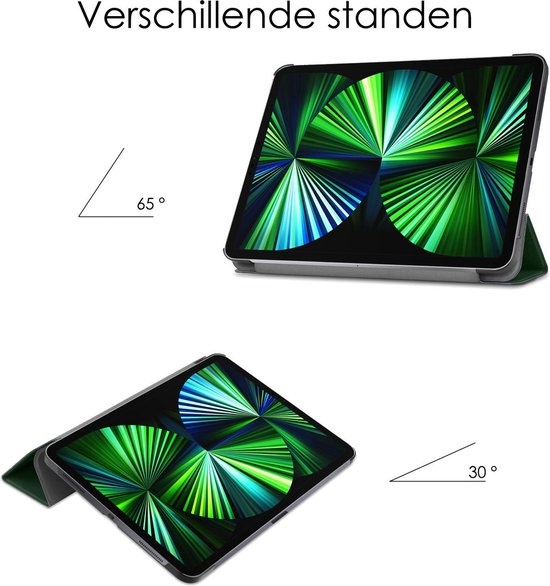 NoXx Hoesje Geschikt voor iPad Pro 2021 (11 inch) Hoesje Case Hard Cover Hoes Book Case - Donkergroen