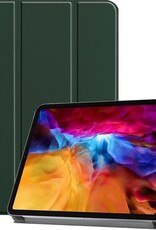 Nomfy Hoes Geschikt voor iPad Pro 2021 (11 inch) Hoes Tri-fold Tablet Hoesje Case - Hoesje Geschikt voor iPad Pro 11 inch (2021) Hoesje Hardcover Bookcase - Donkergroen