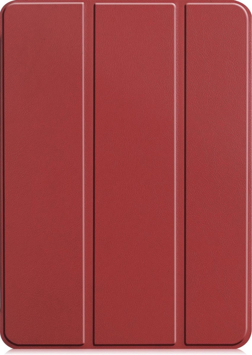 Nomfy Hoes Geschikt voor iPad Pro 2021 (11 inch) Hoes Tri-fold Tablet Hoesje Case - Hoesje Geschikt voor iPad Pro 11 inch (2021) Hoesje Hardcover Bookcase - Donkerrood