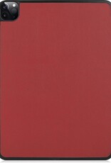 Nomfy Hoes Geschikt voor iPad Pro 2021 (11 inch) Hoes Tri-fold Tablet Hoesje Case - Hoesje Geschikt voor iPad Pro 11 inch (2021) Hoesje Hardcover Bookcase - Donkerrood