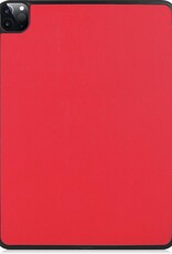 Nomfy Hoes Geschikt voor iPad Pro 2021 (11 inch) Hoes Tri-fold Tablet Hoesje Case - Hoesje Geschikt voor iPad Pro 11 inch (2021) Hoesje Hardcover Bookcase - Rood