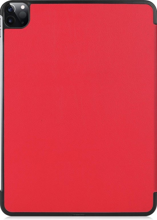 Nomfy Hoes Geschikt voor iPad Pro 2021 (11 inch) Hoes Tri-fold Tablet Hoesje Case - Hoesje Geschikt voor iPad Pro 11 inch (2021) Hoesje Hardcover Bookcase - Rood