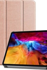Nomfy Hoes Geschikt voor iPad Pro 2021 (11 inch) Hoes Tri-fold Tablet Hoesje Case - Hoesje Geschikt voor iPad Pro 11 inch (2021) Hoesje Hardcover Bookcase - Rosé goud
