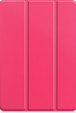 Nomfy Hoes Geschikt voor iPad Pro 2021 (11 inch) Hoes Tri-fold Tablet Hoesje Case - Hoesje Geschikt voor iPad Pro 11 inch (2021) Hoesje Hardcover Bookcase - Donkerroze