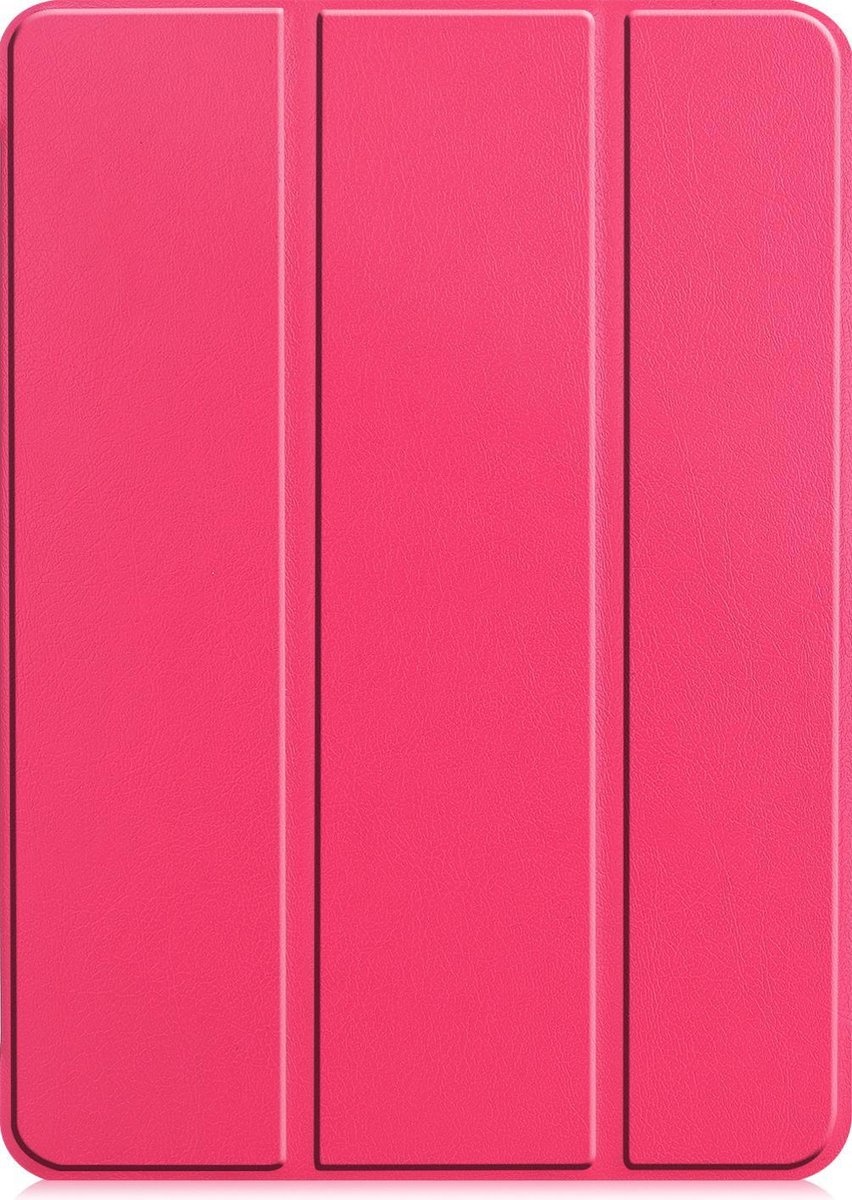 Nomfy Hoes Geschikt voor iPad Pro 2021 (11 inch) Hoes Tri-fold Tablet Hoesje Case - Hoesje Geschikt voor iPad Pro 11 inch (2021) Hoesje Hardcover Bookcase - Donkerroze