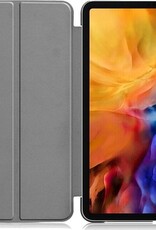 Nomfy Hoes Geschikt voor iPad Pro 2021 (11 inch) Hoes Tri-fold Tablet Hoesje Case - Hoesje Geschikt voor iPad Pro 11 inch (2021) Hoesje Hardcover Bookcase - Donkerroze