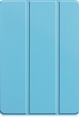 Nomfy Hoes Geschikt voor iPad Pro 2021 (11 inch) Hoes Tri-fold Tablet Hoesje Case - Hoesje Geschikt voor iPad Pro 11 inch (2021) Hoesje Hardcover Bookcase - Lichtblauw
