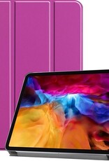 Nomfy Hoes Geschikt voor iPad Pro 2021 (11 inch) Hoes Tri-fold Tablet Hoesje Case - Hoesje Geschikt voor iPad Pro 11 inch (2021) Hoesje Hardcover Bookcase - Paars