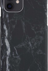 Nomfy Hoesje Geschikt voor iPhone 12 Hoesje Marmeren Case Hardcover Hoes Marmer - Hoesje Geschikt voor iPhone 12 Marmer Hoes - Zwart