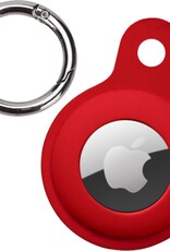 NoXx Hoesje Geschikt voor Apple AirTag-Sleutelhanger Houder Siliconen Hoes - Hoes Geschikt voor Apple AirTag Hoesje - Donkerrood