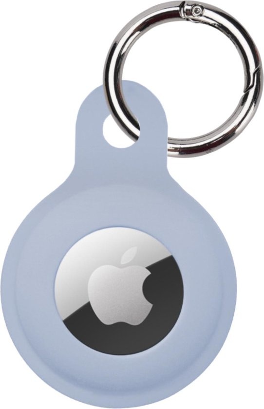 NoXx Hoesje Geschikt voor Apple AirTag-Sleutelhanger Houder Siliconen Hoes - Hoes Geschikt voor Apple AirTag Hoesje - Grijsblauw - 2x
