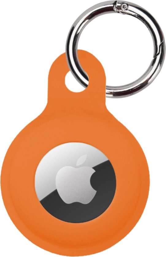 NoXx Hoesje Geschikt voor Apple AirTag-Sleutelhanger Houder Siliconen Hoes - Hoes Geschikt voor Apple AirTag Hoesje - Oranje - 2x