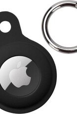 Nomfy Hoesje Geschikt voor Apple AirTag Sleutelhanger Hoes Siliconen Hoesje - Siliconen Hoesje Geschikt voor Apple AirTag-Sleutelhanger Hoesje - Zwart