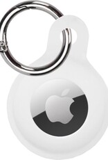 Nomfy Hoesje Geschikt voor Apple AirTag Sleutelhanger Hoes Siliconen Hoesje - Siliconen Hoesje Geschikt voor Apple AirTag-Sleutelhanger Hoesje - Wit