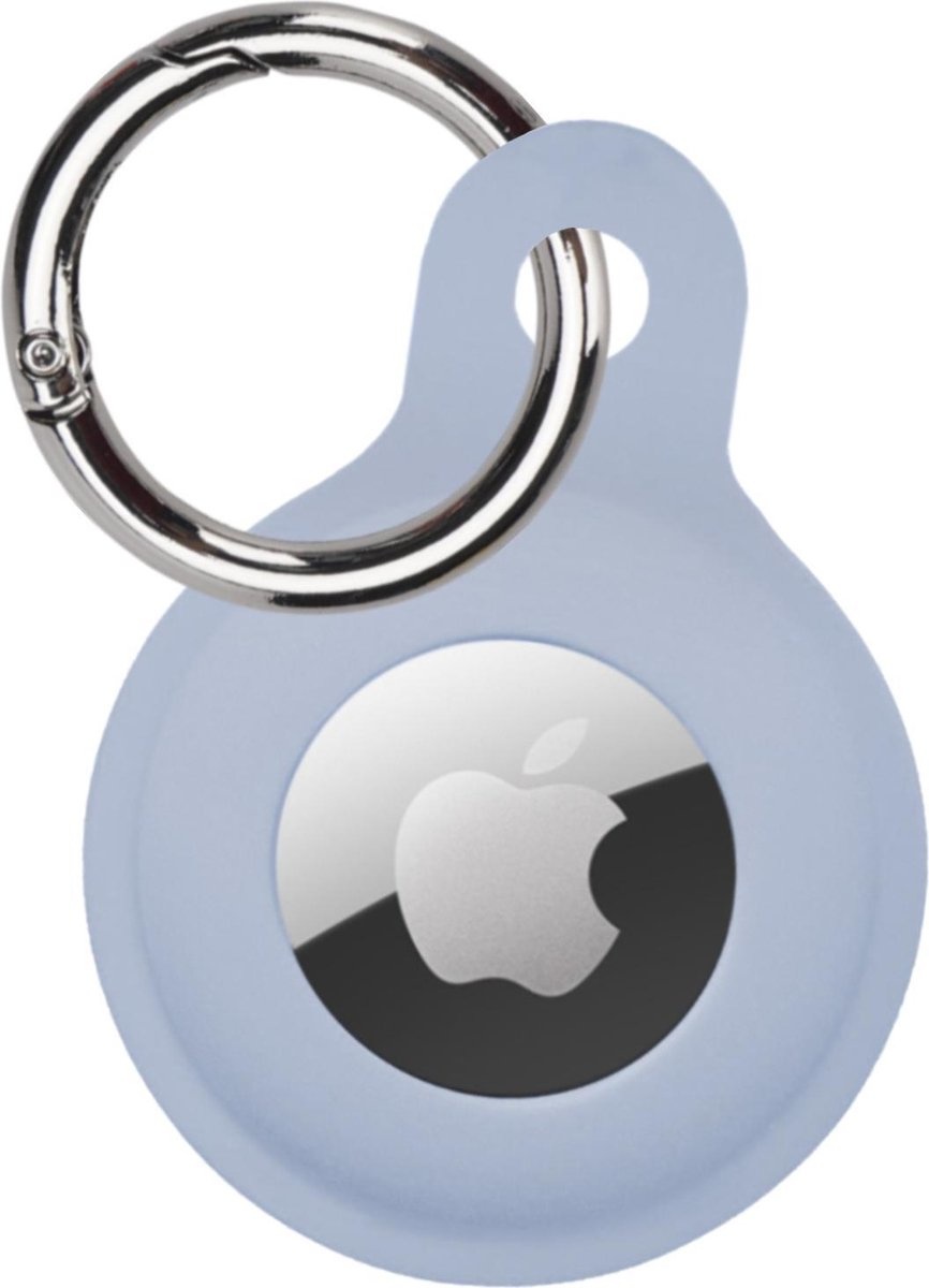 Nomfy Hoesje Geschikt voor Apple AirTag Sleutelhanger Hoes Siliconen Hoesje - Siliconen Hoesje Geschikt voor Apple AirTag-Sleutelhanger Hoesje - Grijsblauw
