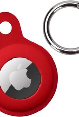 Nomfy Hoesje Geschikt voor Apple AirTag Sleutelhanger Hoes Siliconen Hoesje - Siliconen Hoesje Geschikt voor Apple AirTag-Sleutelhanger Hoesje - Donkerrood